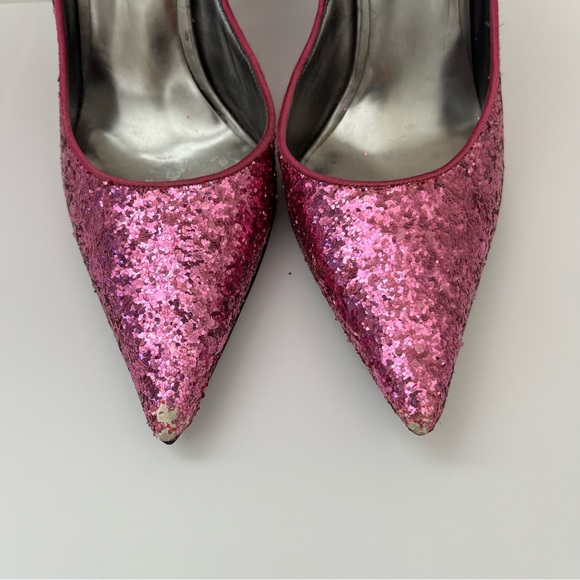 Guess Glitter Sparkle Carrie Stiletto High Heels Pink Sz 8 - Picture 3 of 10